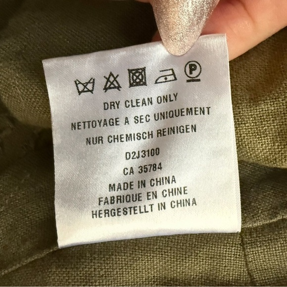 Windsmoor Embroidered Linen Olive Green Paisley Women's Jacket Size 14 Textured - Picture 5 of 15